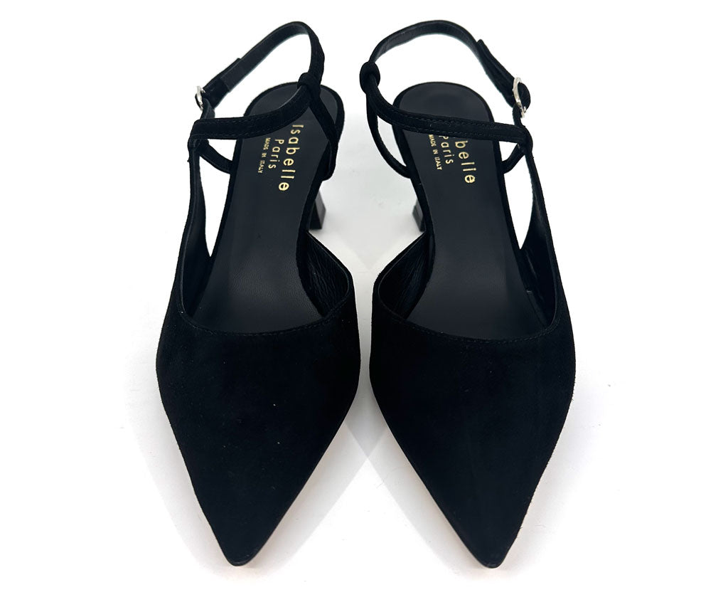 Paris Black Slingback Pumps