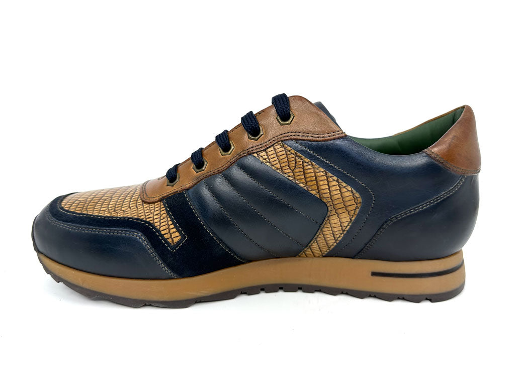 Charlie Blue Men's Leather Sneakers