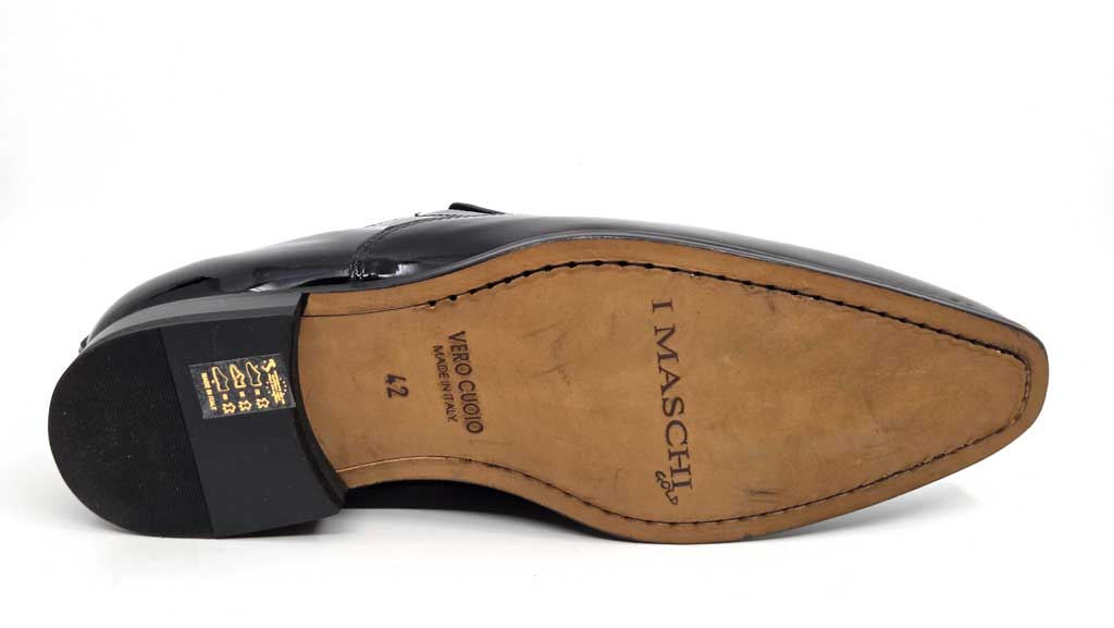 Nicholas Black Patent Horsebit Loafer