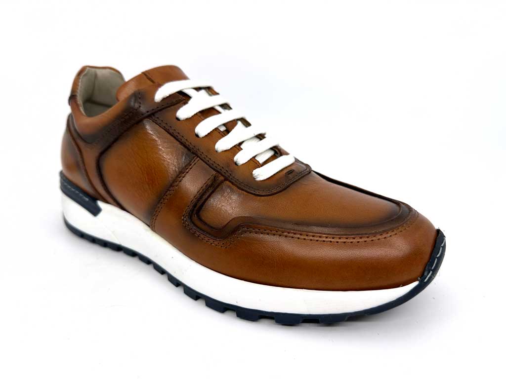 Scott Tan Men's Leather Sneakers