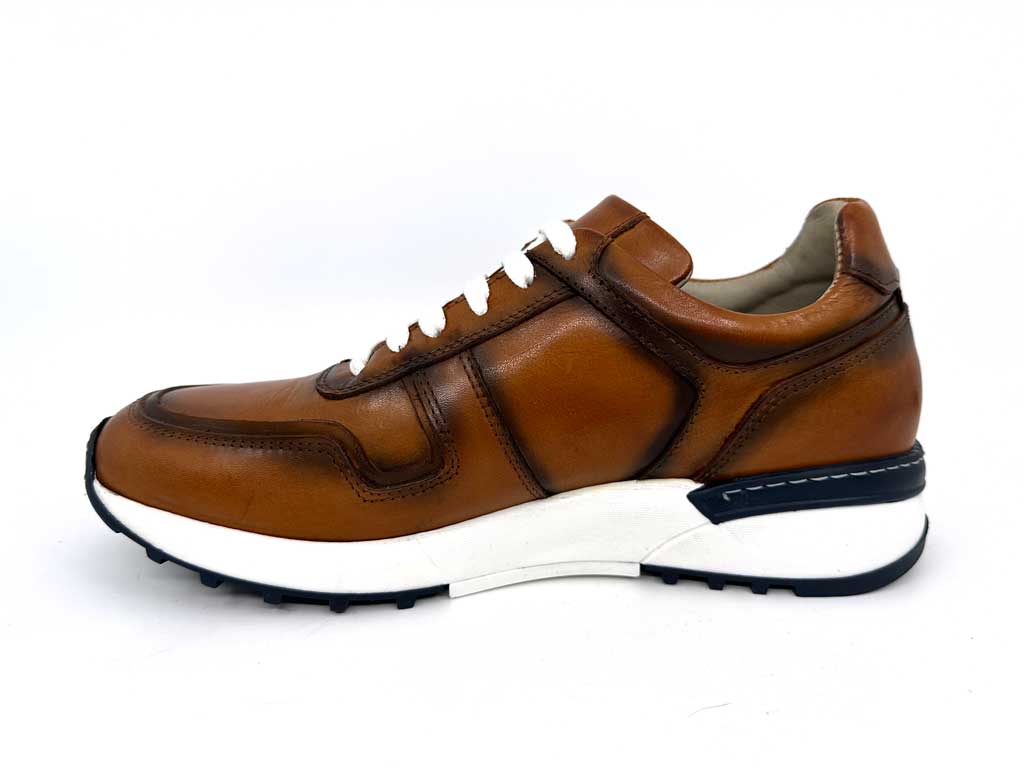 Scott Tan Men's Leather Sneakers