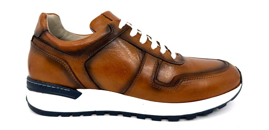 Scott Tan Men's Leather Sneakers