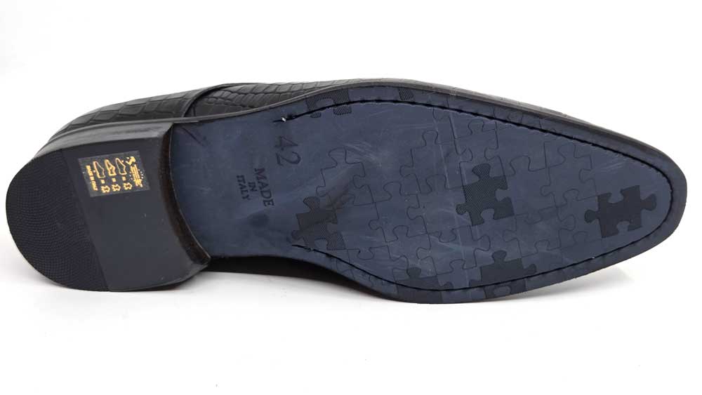 Dorian Black Croc Derby Shoes