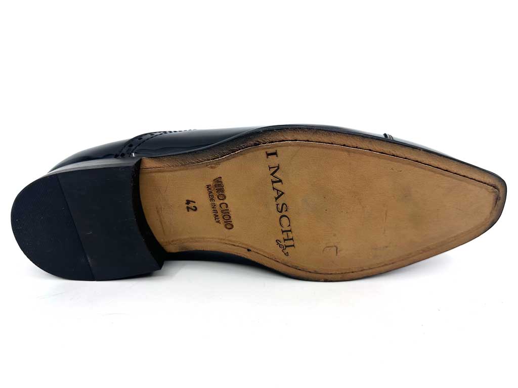 Oliver Black Patent Oxford Toecap Dress Shoes