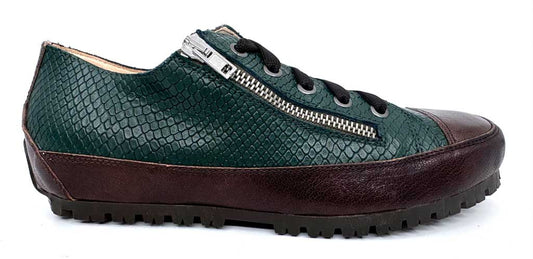Ishka Green Women's Leather Sneakers