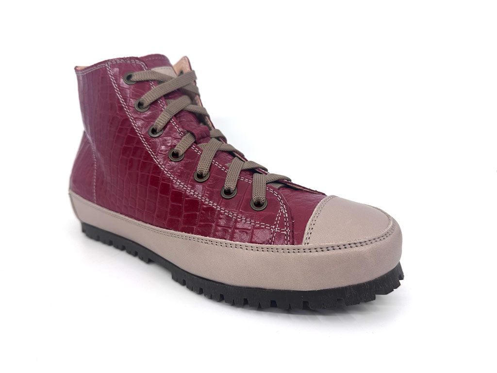 Bella Red Women's Leather High-Top Sneakers