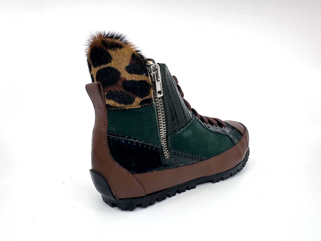 Zahra Green High-Top Women's Leather Sneakers
