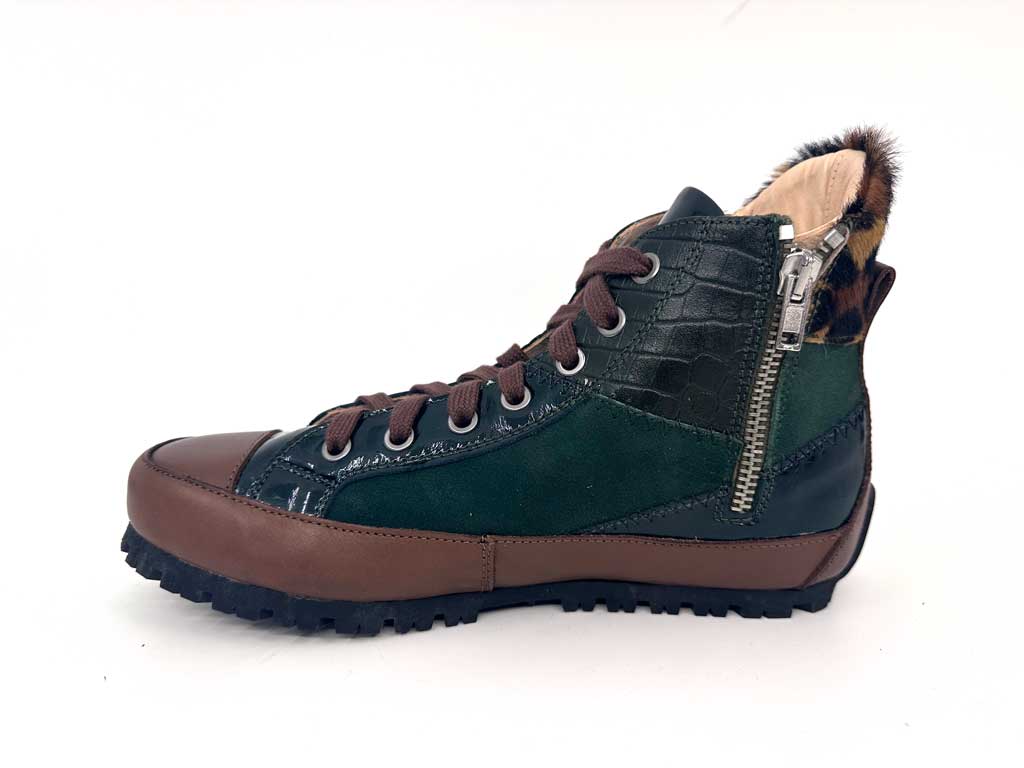 Zahra Green High-Top Women's Leather Sneakers