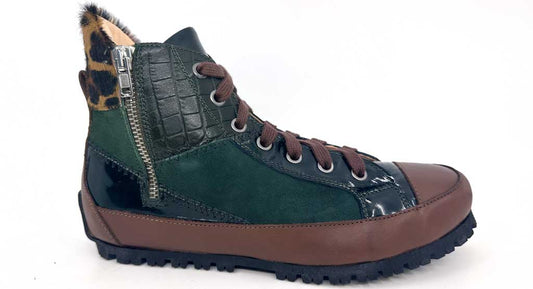 Zahra Green High-Top Women's Leather Sneakers