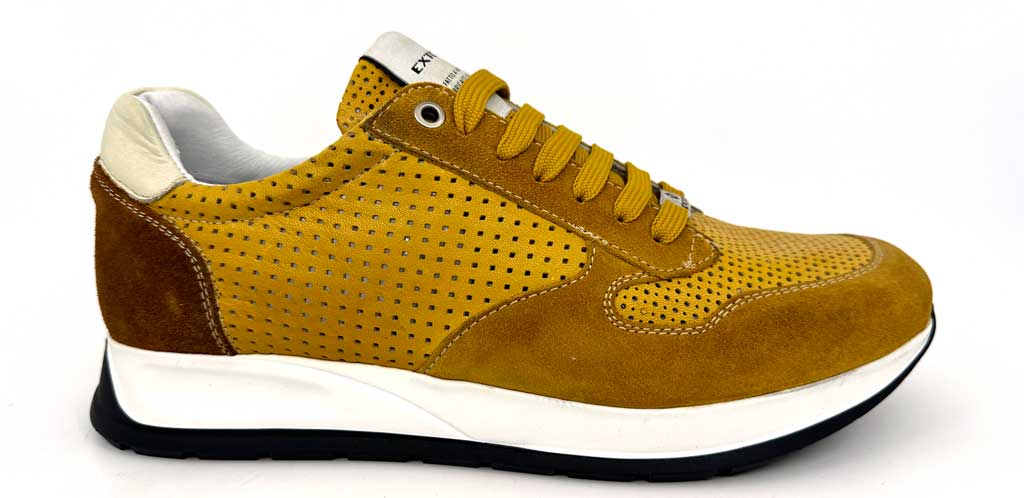 Julio Yellow Men's Leather Sneakers