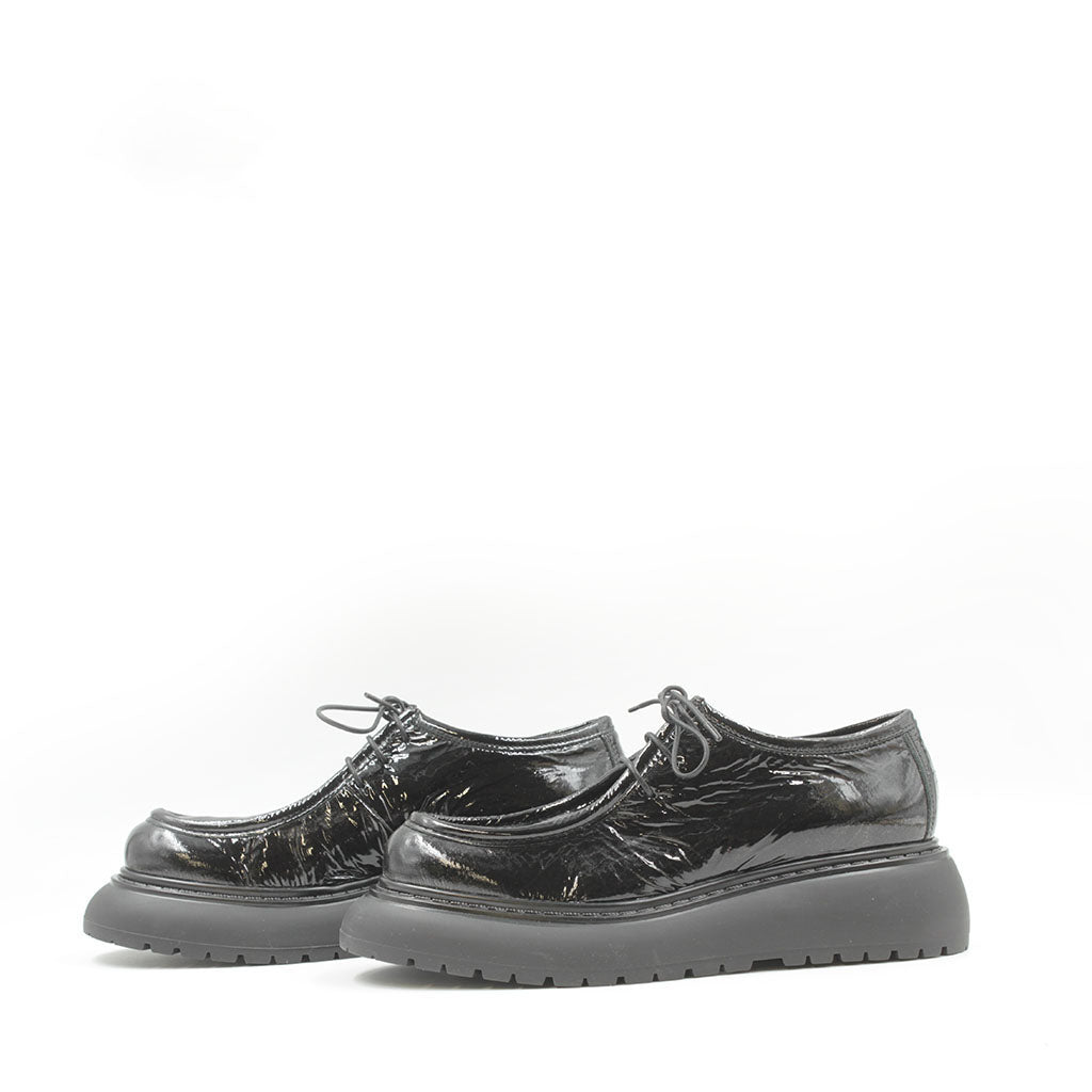 9080 Black Patent Lace-Up Women's Shoes