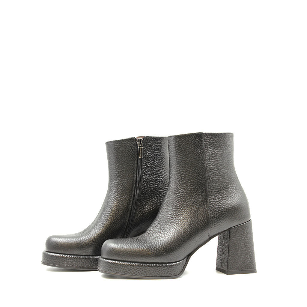 9365 Black Women's Leather Ankle Boots