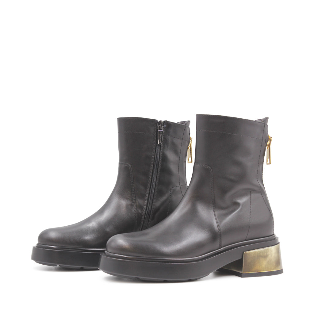 9675 Black Combat Women's Ankle Boots