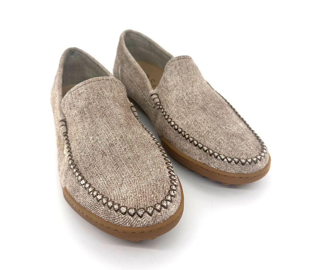 Beige Men's Leather Loafers