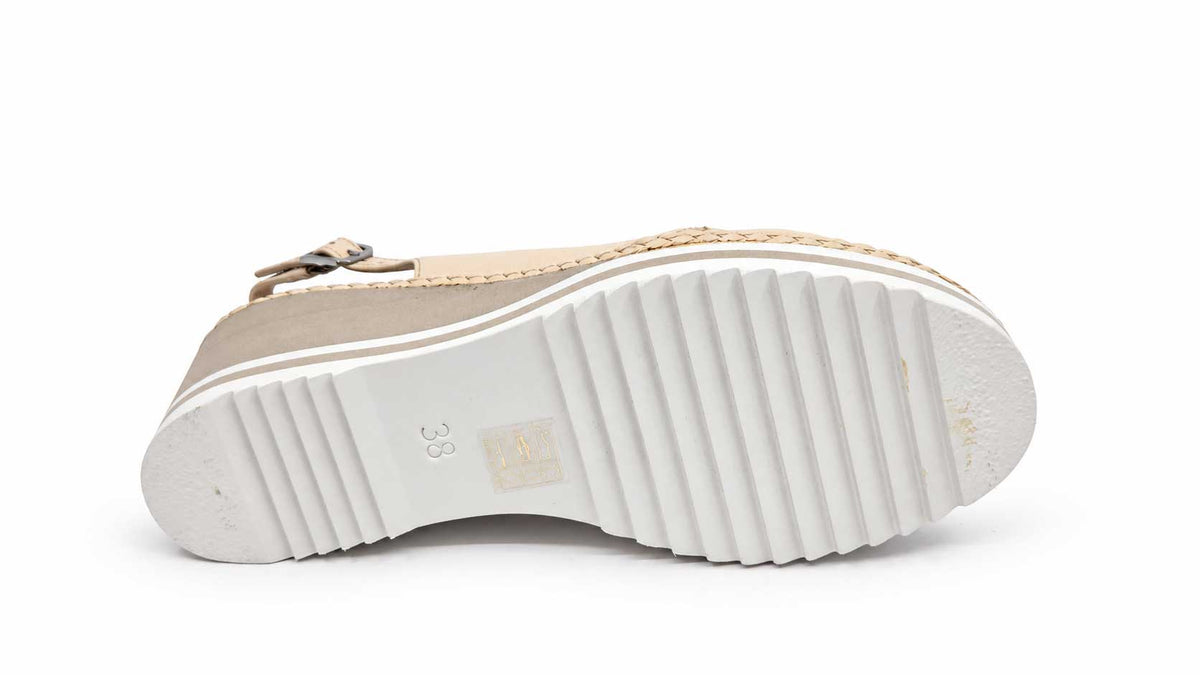 Caterina Cream Crossover Slingback Wedges