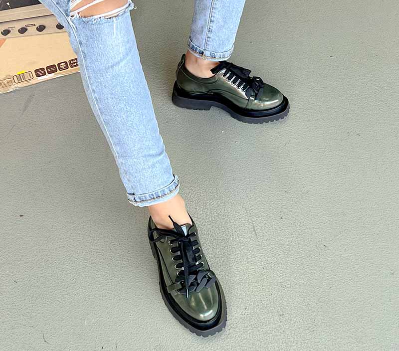 7282 Dark Green Women's Loafers