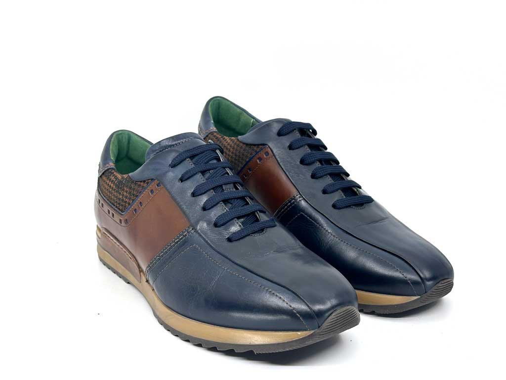 Daniel Blue Men's Leather Sneakers