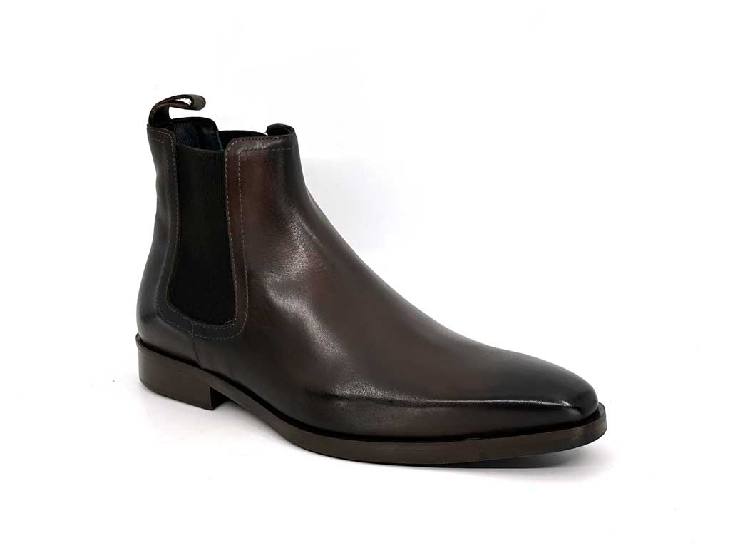 Roman Dark Brown Chelsea Leather Gusset Boots