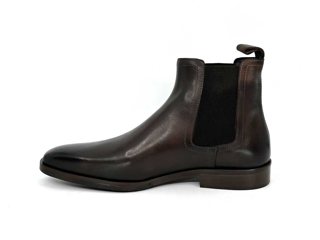 Roman Dark Brown Chelsea Leather Gusset Boots