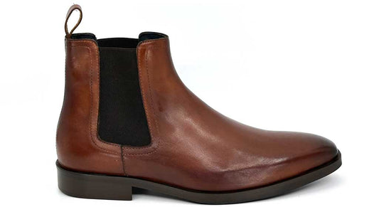 Roman Tan Chelsea Leather Gusset Boots