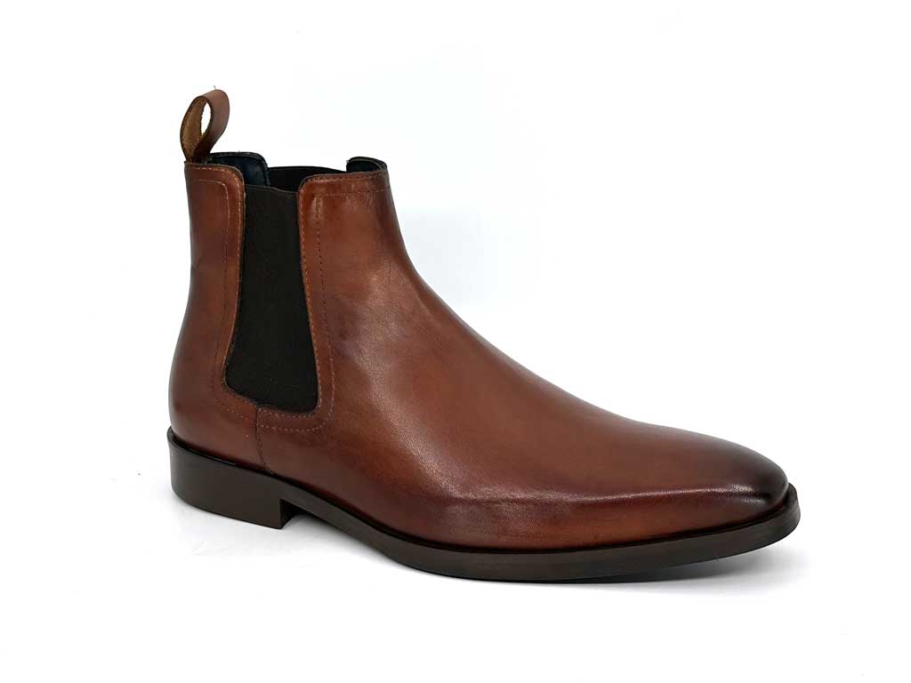 Roman Tan Chelsea Leather Gusset Boots