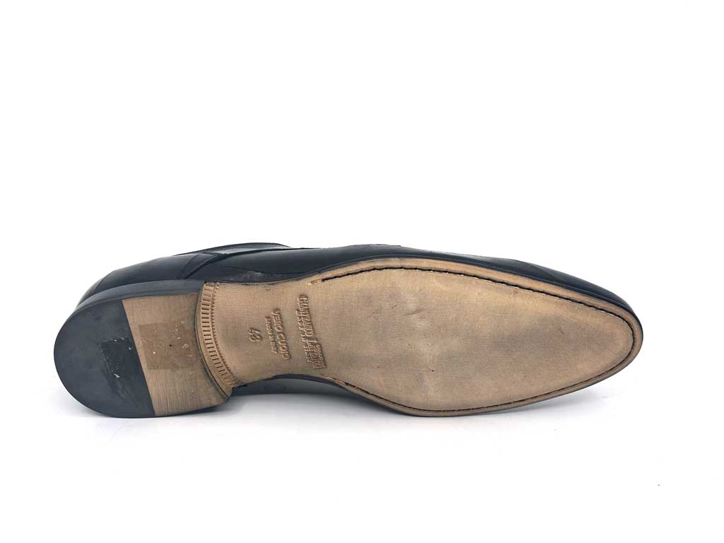 Ezra Black Men's Leather Slip-On Dress Shoes
