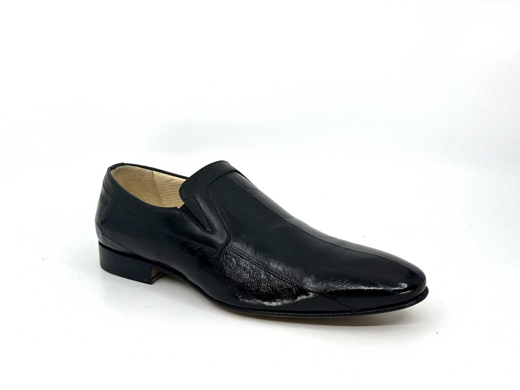 Ezra Black Men's Leather Slip-On Dress Shoes