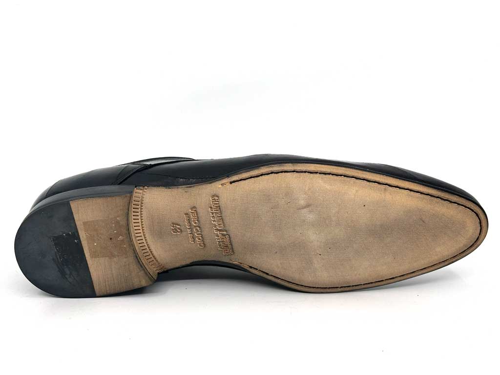 Keith Black Eel Skin Leather Derby Shoes