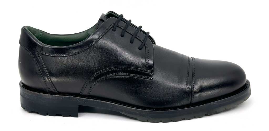 Stanley Black Men's Leather Lace-Up Shoes