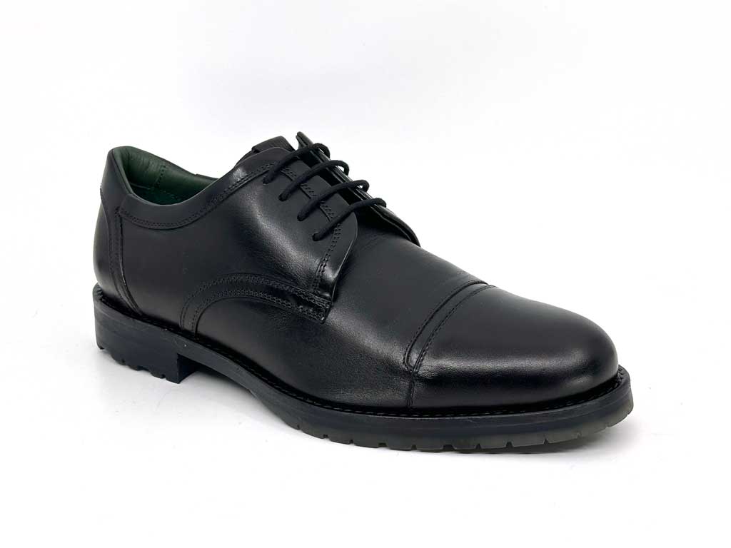 Stanley Black Men's Leather Lace-Up Shoes