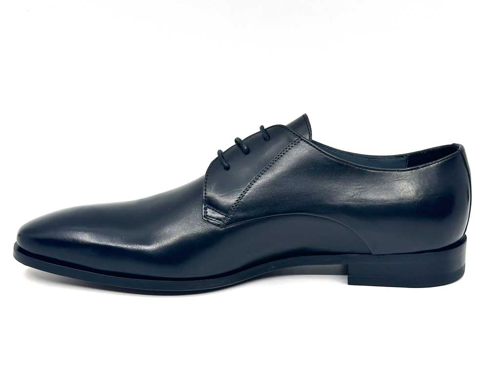 Black Men's Leather Derbies Dress Shoes