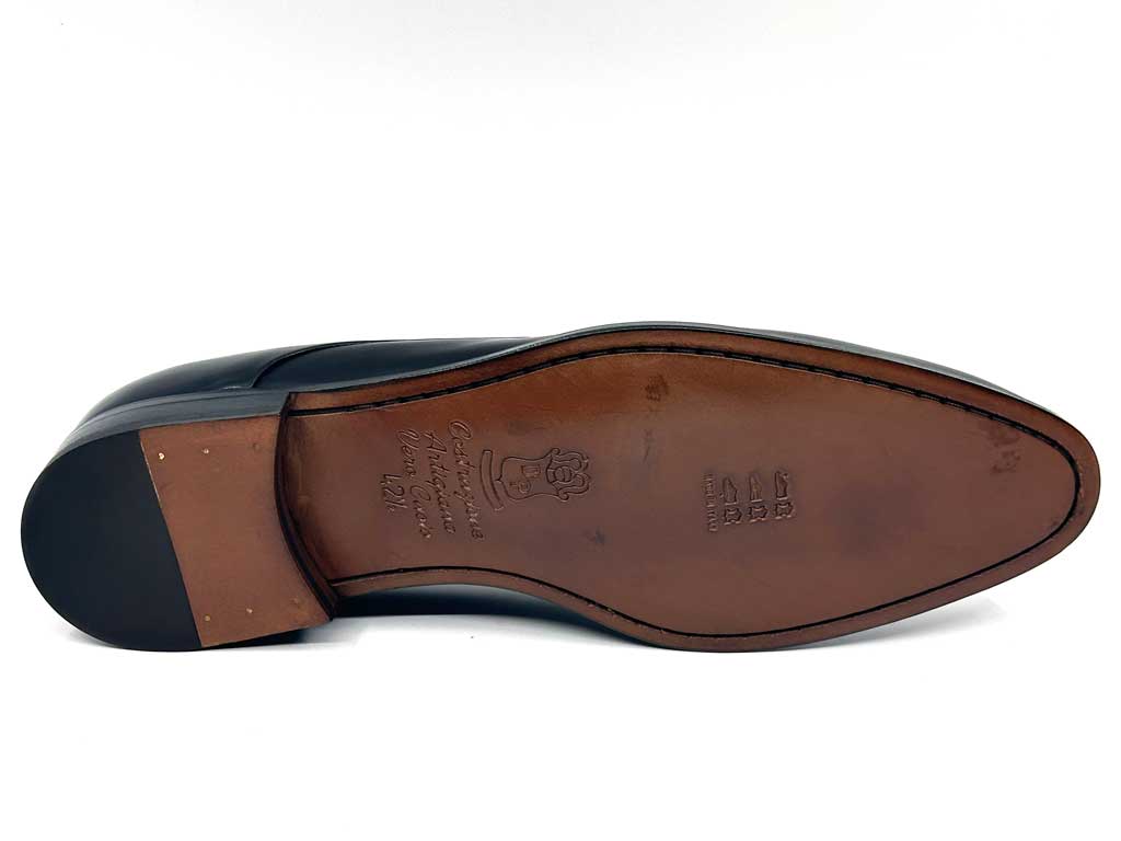 Black Men's Leather Derbies Dress Shoes