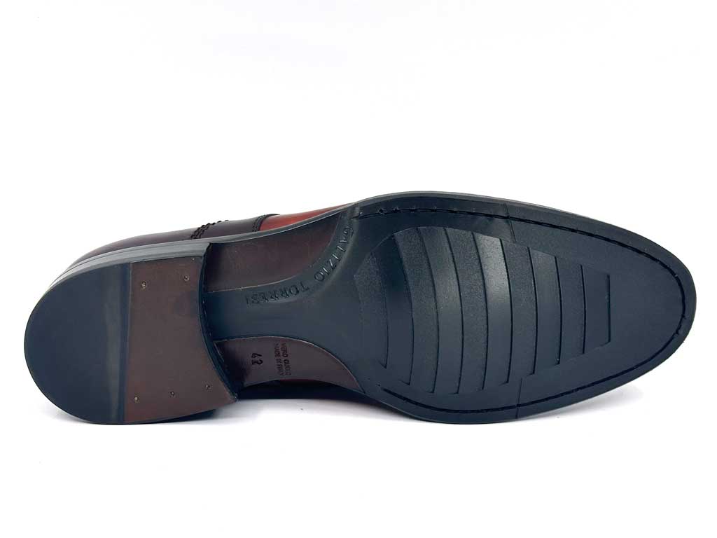 Christian Burgundy Leather Men's Derby Shoes