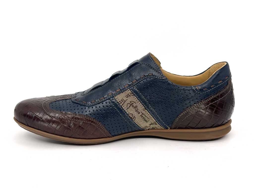 Graham Navy Blue Slip-On Men's Leather Sneakers