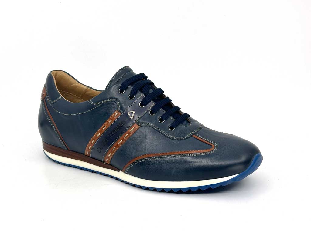 Kieran Blue Men's Leather Sneakers