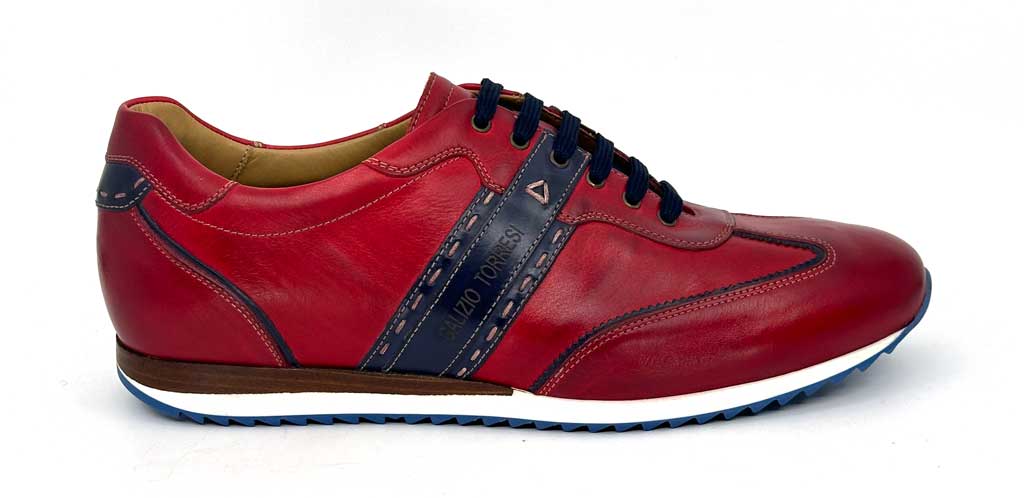 Kieran Red Men's Leather Sneakers
