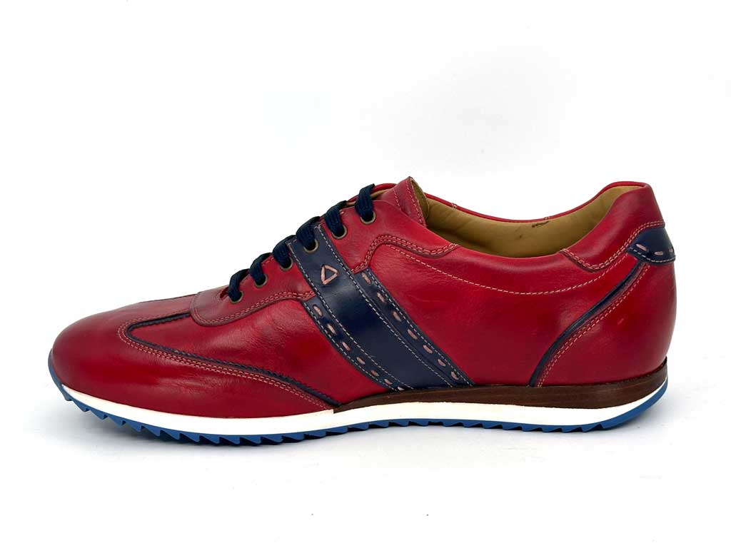Kieran Red Men's Leather Sneakers