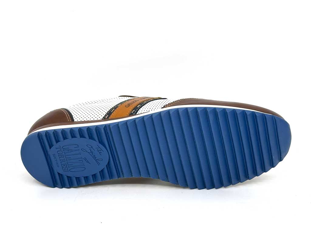 Smith White & Tan Men's Leather Sneakers