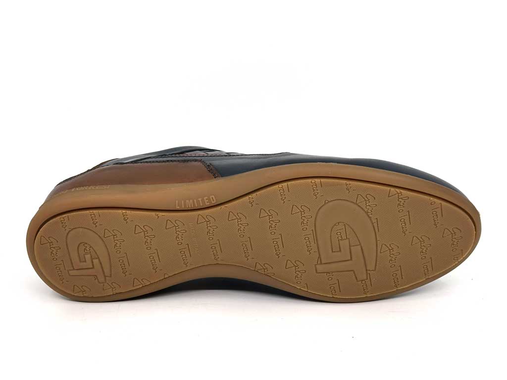 Shane Navy Men's Leather Sneakers