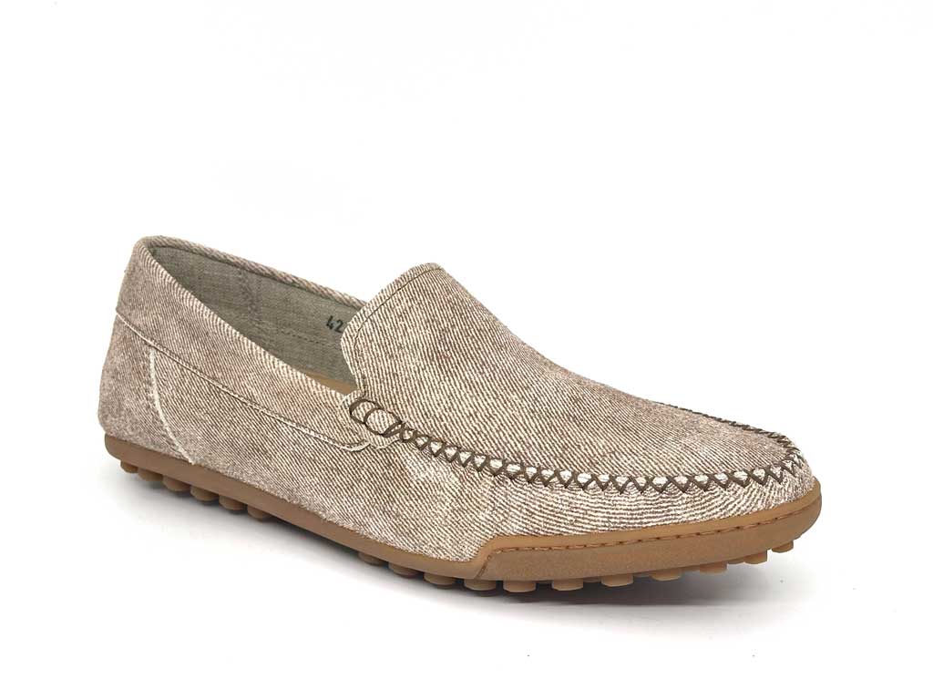 Beige Men's Leather Loafers