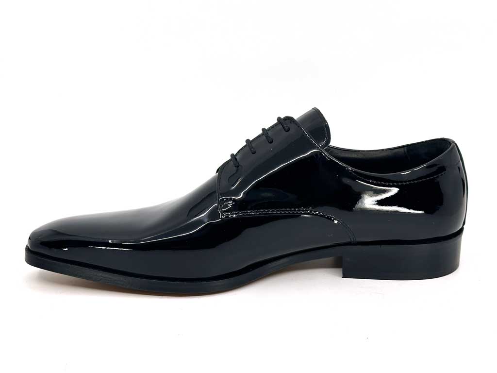 Jason Black Patent Leather Men's Derby Shoes