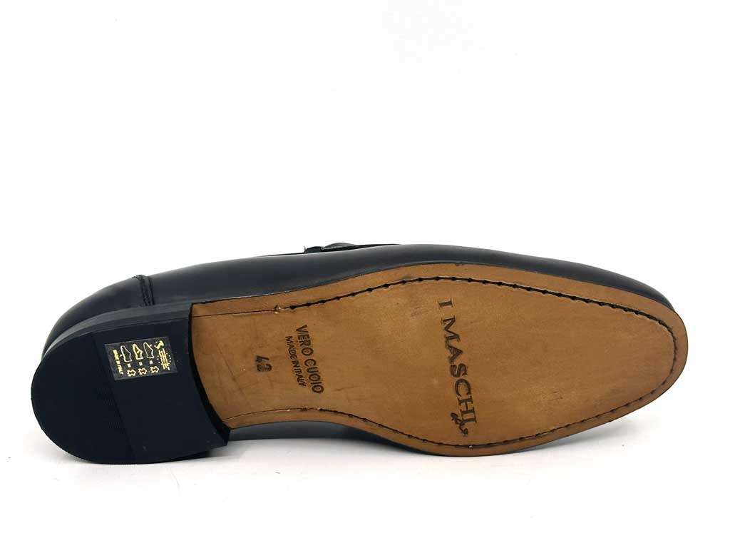 Black Men's Leather Horsebit Loafers