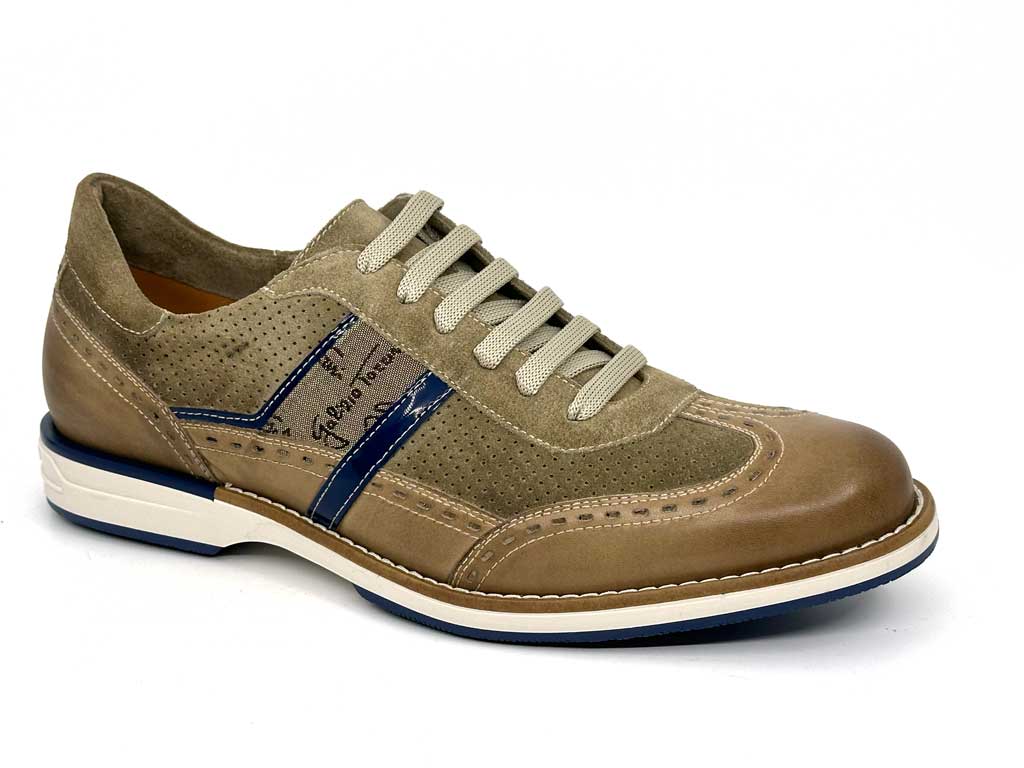 Marco Beige Men's Leather Sneakers