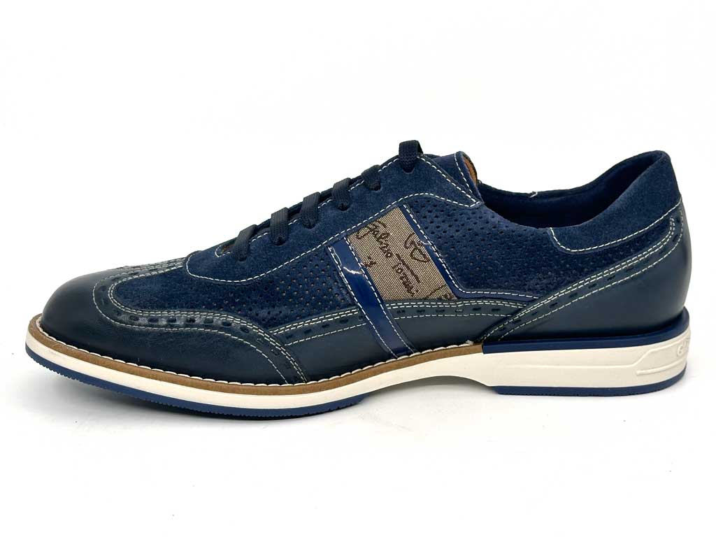 Marco Navy Blue Men's Leather Sneakers