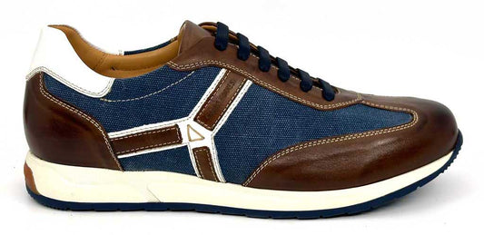 Matteo Brown & Denim Italian Sneakers