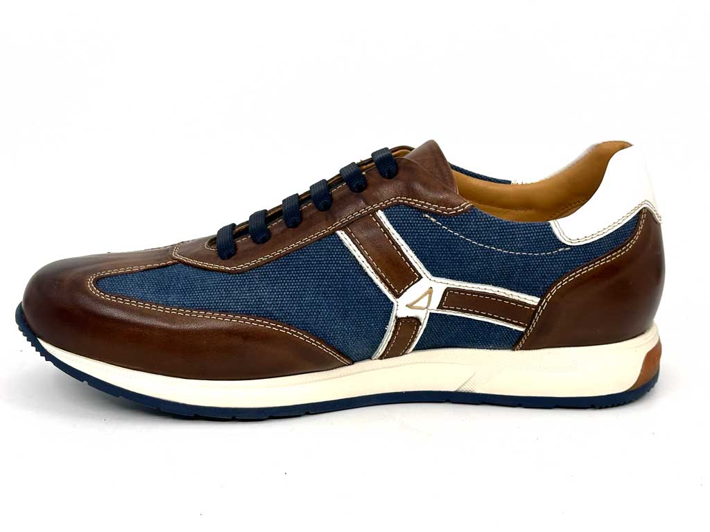 Matteo Brown & Denim Italian Sneakers