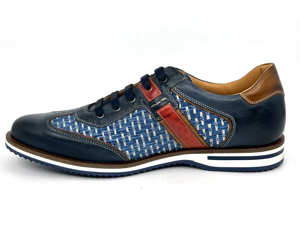 Luka Navy Blue Men's Leather Sneakers