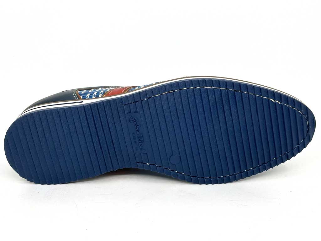 Luka Navy Blue Men's Leather Sneakers