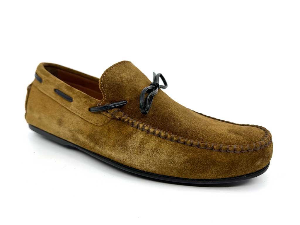 Tristian Mustard Men's Suede Driving Shoes