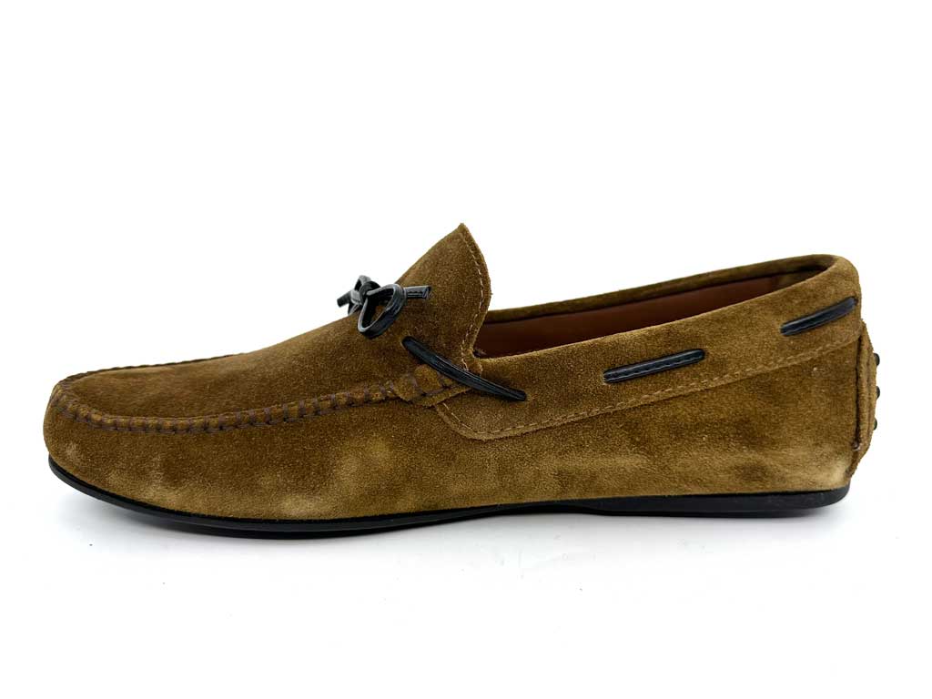 Tristian Mustard Men's Suede Driving Shoes